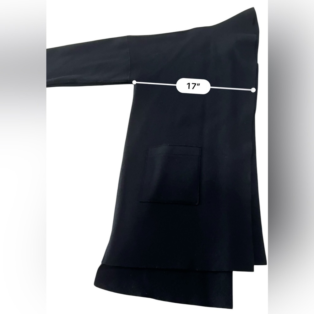Eileen Fisher Black Wool Kimono Lightweight Coat with dropped shoulder in EUC - Picture 9 of 10